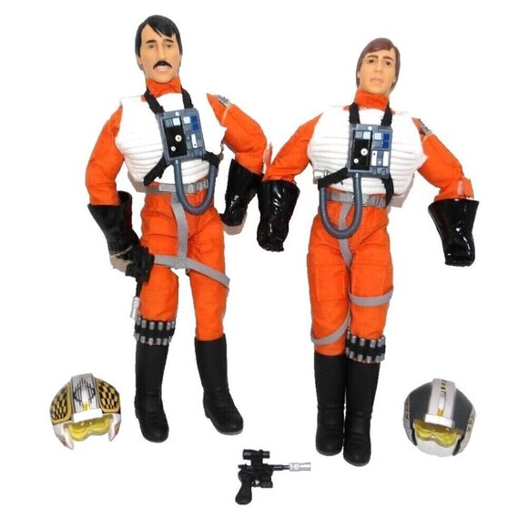 STARWARS Rebel Pilots 12" action figures Biggs & Wedge vintage HASBRO 1998 - Picture 1 of 2